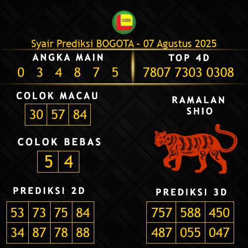 Prediksi Bogota Hari Ini 7-agustus-2025