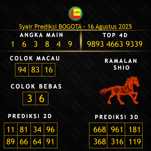 Prediksi Bogota Hari Ini 16-agustus-2025