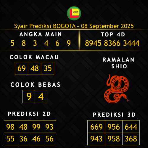 Prediksi Bogota Hari Ini 8-september-2025