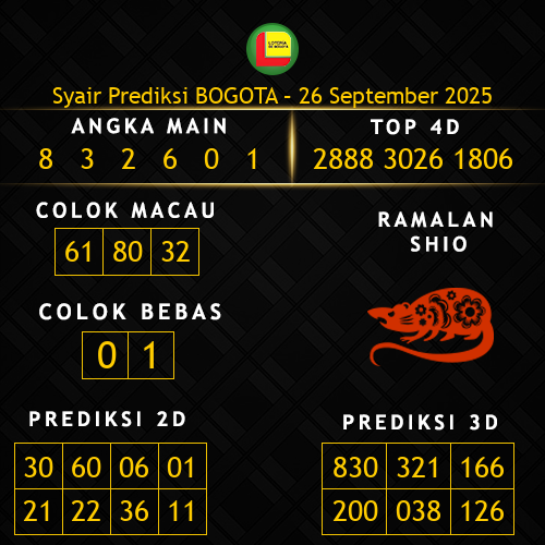 Prediksi Bogota Hari Ini 26-september-2025