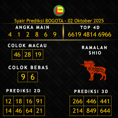 Prediksi Bogota Hari Ini 2-oktober-2025