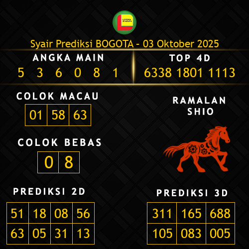 Prediksi Bogota Hari Ini 3-oktober-2025