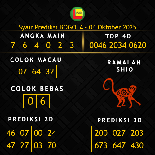Prediksi Bogota Hari Ini 4-oktober-2025