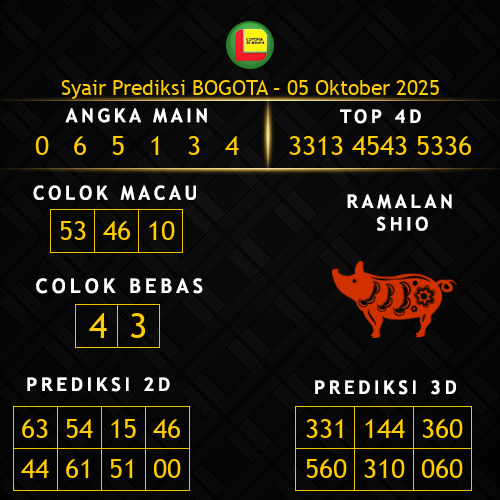 Prediksi Bogota Hari Ini 5-oktober-2025