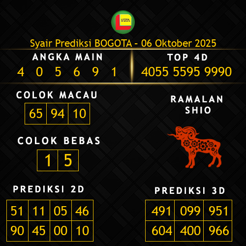 Prediksi Bogota Hari Ini 6-oktober-2025