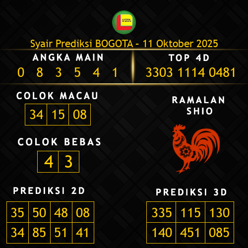 Prediksi Bogota Hari Ini 11-oktober-2025