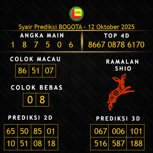 Prediksi Bogota Hari Ini 12-oktober-2025