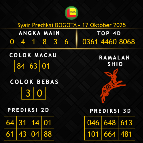 Prediksi Bogota Hari Ini 17-oktober-2025