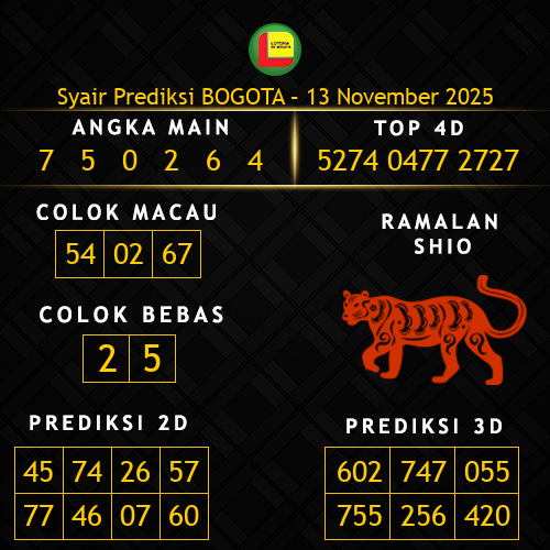Prediksi Bogota Hari Ini 13-november-2025