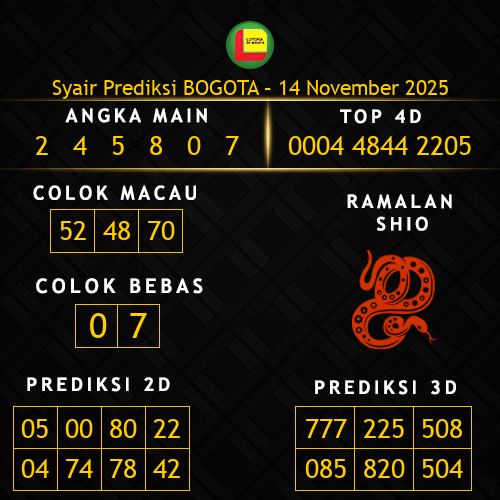 Prediksi Bogota Hari Ini 14-november-2025