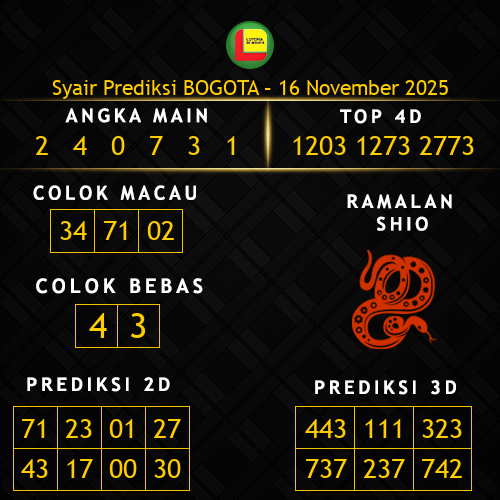 Prediksi Bogota Hari Ini 16-november-2025