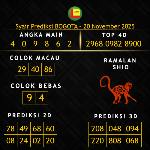 Prediksi Bogota Hari Ini 20-november-2025