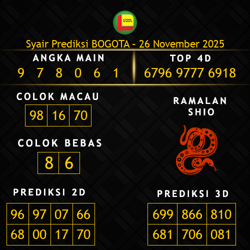 Prediksi Bogota Hari Ini 26-november-2025