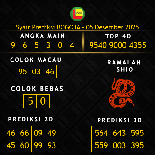 Prediksi Bogota Hari Ini 5-desember-2025