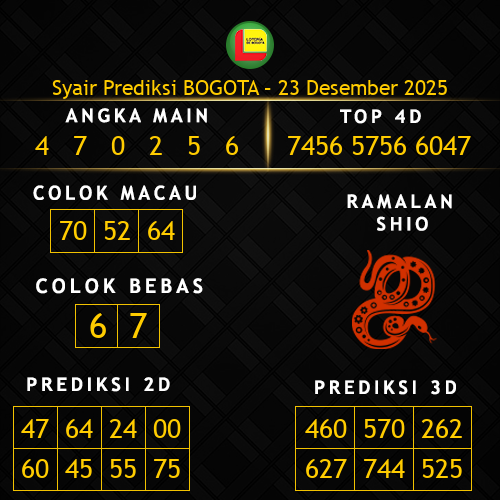 Prediksi Bogota Hari Ini 23-desember-2025