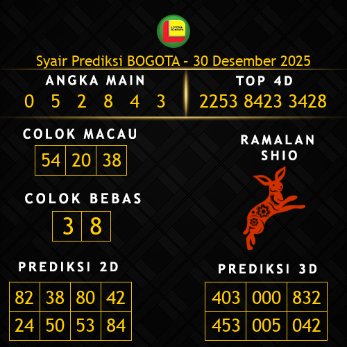 Prediksi Bogota Hari Ini 30-desember-2025