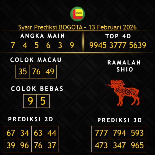 Prediksi Bogota Hari Ini 13-februari-2026