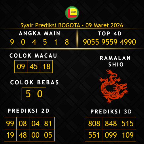 Prediksi Bogota Hari Ini 9-maret-2026