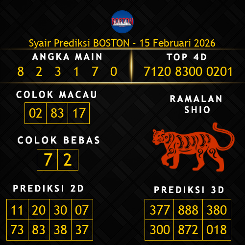 Prediksi Boston Hari Ini 15-februari-2026