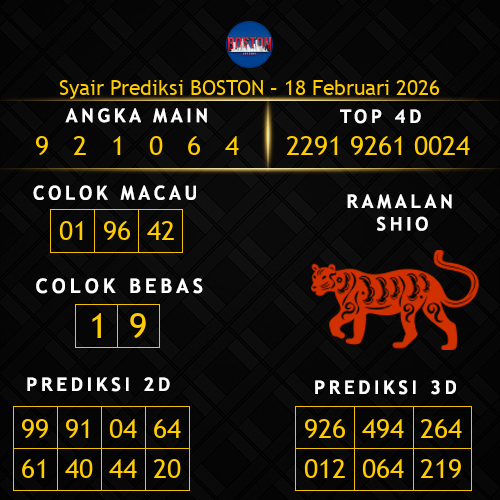 Prediksi Boston Hari Ini 18-februari-2026