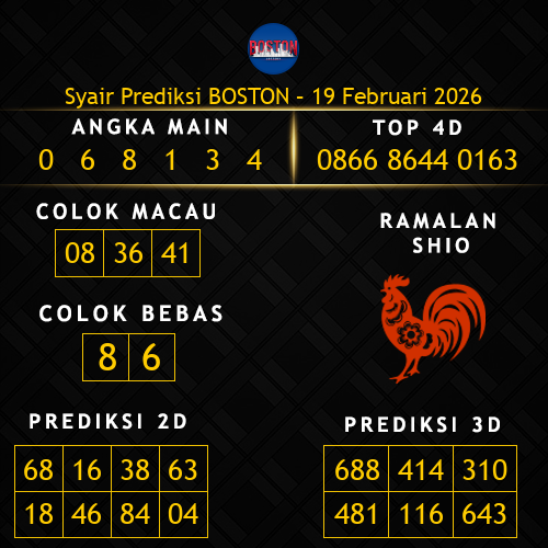 Prediksi Boston Hari Ini 19-februari-2026