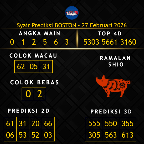 Prediksi Boston Hari Ini 27-februari-2026