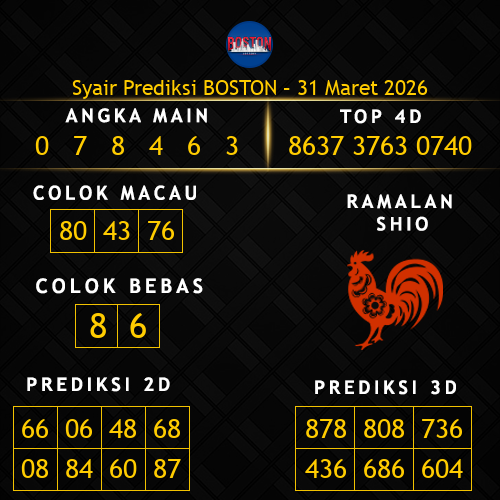 Prediksi Boston Hari Ini 31-maret-2026