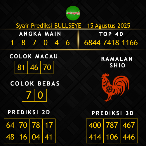 Prediksi Bullseye Hari Ini 15-agustus-2025