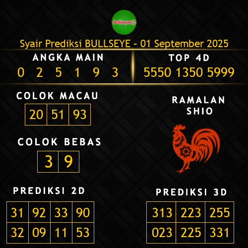 Prediksi Bullseye Hari Ini 1-september-2025