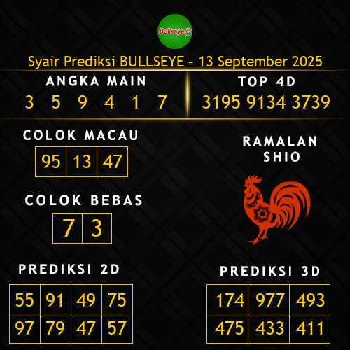 Prediksi Bullseye Hari Ini 13-september-2025