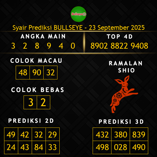 Prediksi Bullseye Hari Ini 23-september-2025