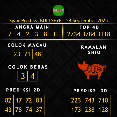 Prediksi Bullseye Hari Ini 24-september-2025