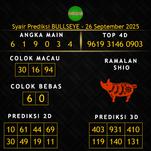 Prediksi Bullseye Hari Ini 26-september-2025