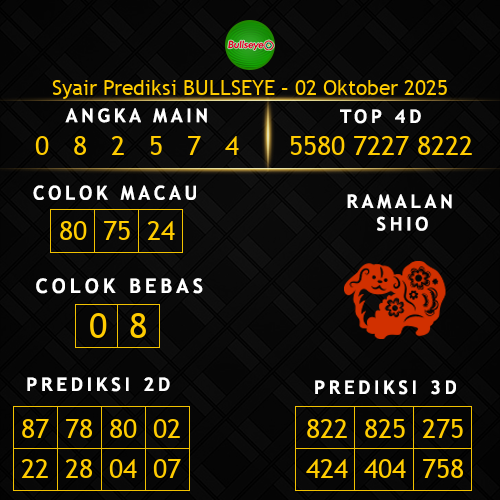 Prediksi Bullseye Hari Ini 2-oktober-2025