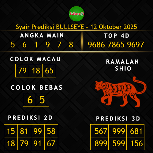 Prediksi Bullseye Hari Ini 12-oktober-2025