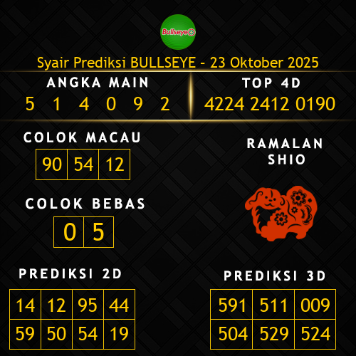 Prediksi Bullseye Hari Ini 23-oktober-2025