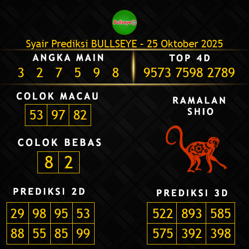 Prediksi Bullseye Hari Ini 25-oktober-2025