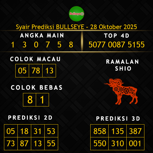 Prediksi Bullseye Hari Ini 28-oktober-2025