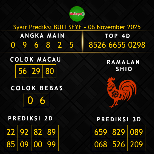 Prediksi Bullseye Hari Ini 6-november-2025