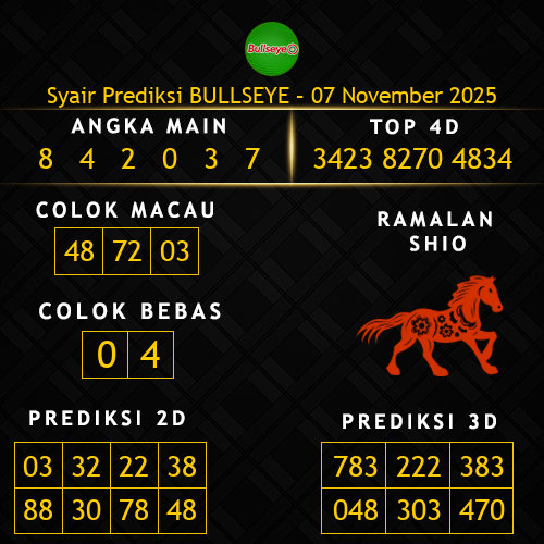 Prediksi Bullseye Hari Ini 7-november-2025