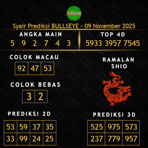 Prediksi Bullseye Hari Ini 9-november-2025