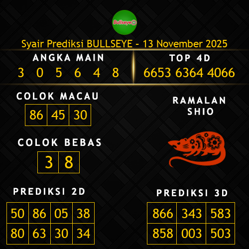 Prediksi Bullseye Hari Ini 13-november-2025