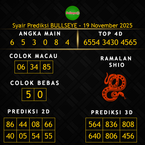 Prediksi Bullseye Hari Ini 19-november-2025