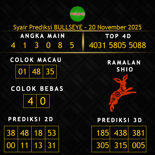 Prediksi Bullseye Hari Ini 20-november-2025