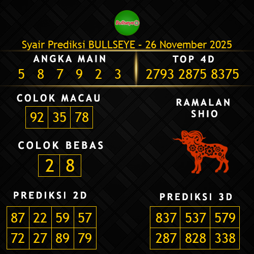 Prediksi Bullseye Hari Ini 26-november-2025
