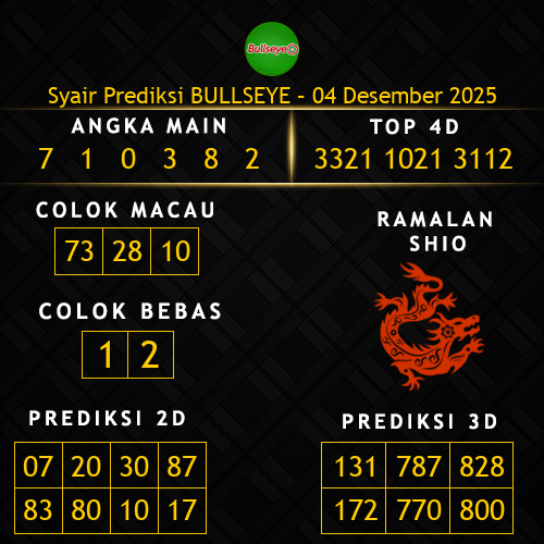 Prediksi Bullseye Hari Ini 4-desember-2025