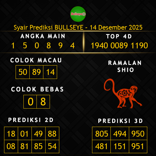 Prediksi Bullseye Hari Ini 14-desember-2025