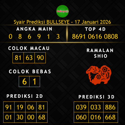 Prediksi Bullseye Hari Ini 17-januari-2026