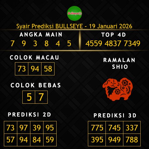 Prediksi Bullseye Hari Ini 19-januari-2026