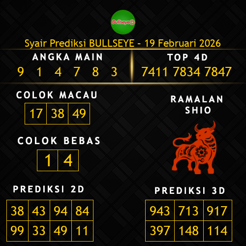 Prediksi Bullseye Hari Ini 19-februari-2026